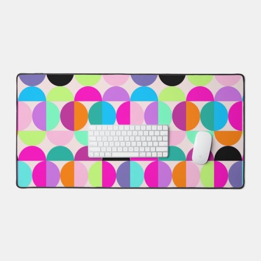 Kleurrijke cirkels Patroon Retro Mid Century Moder Bureaumat (Keyboard & Muis)