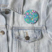 Kleurrijke Cirkels Ronde Button 5,7 Cm (In situ)