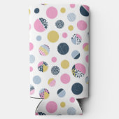 Kleurrijke cirkels seltzer blikjeskoeler (Achterkant)