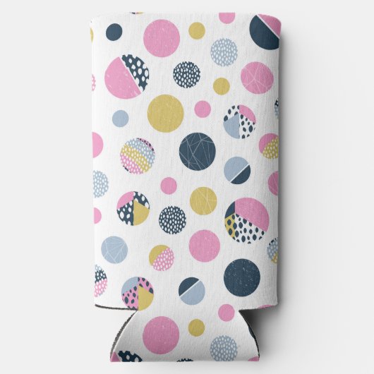 Kleurrijke cirkels seltzer blikjeskoeler (Achterkant)