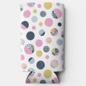 Kleurrijke cirkels seltzer blikjeskoeler (Voorkant)