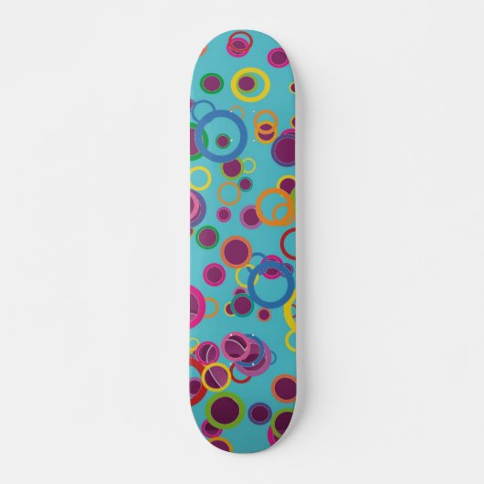 Kleurrijke Cirkels Skateboard (Voorkant)