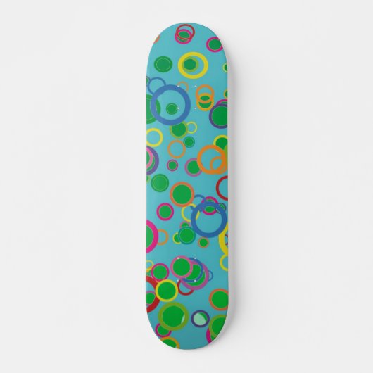 Kleurrijke Cirkels Skateboard (Voorkant)