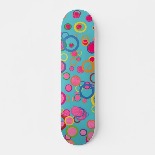Kleurrijke cirkels skateboard (Voorkant)