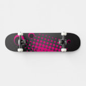 Kleurrijke cirkels skateboard (zwart) (Horizontaal)