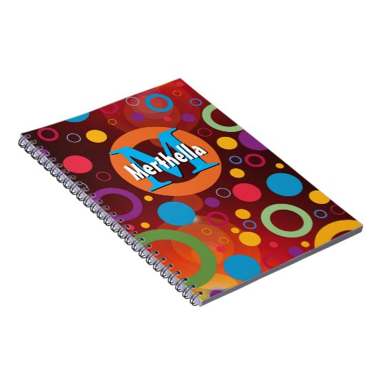 Kleurrijke cirkels Spelen Gepersonaliseerd SINAASA Notitieboek (Rechterzijde)