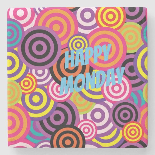 Kleurrijke cirkels stenen onderzetter (Voorkant)