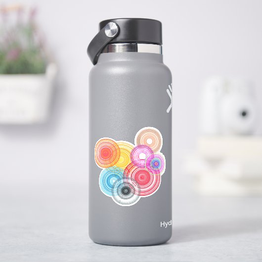 Kleurrijke cirkels sticker (HydroFlask)