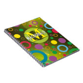 Kleurrijke Cirkels Stippen Ringen Gepersonaliseerd Notitieboek (Rechterzijde)