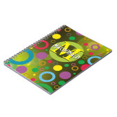 Kleurrijke Cirkels Stippen Ringen Gepersonaliseerd Notitieboek (Linkerzijde)