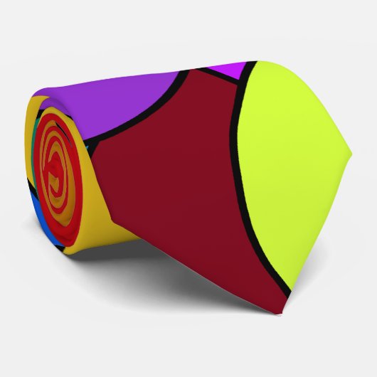 Kleurrijke cirkels stropdas (Opgerold)