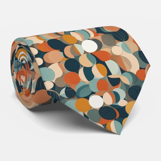 Kleurrijke cirkels stropdas (Opgerold)