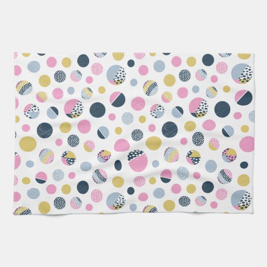 Kleurrijke cirkels theedoek (Horizontaal)