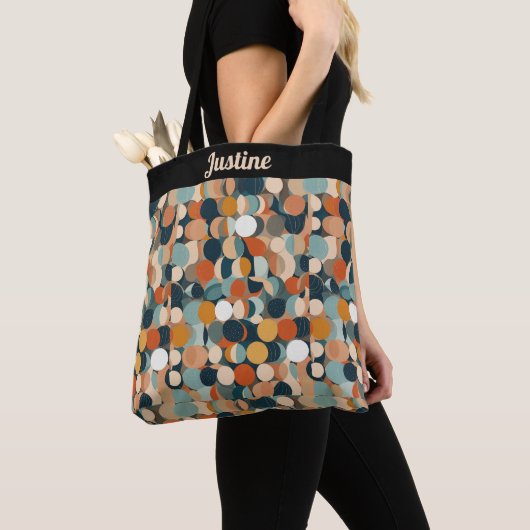 Kleurrijke cirkels tote bag (Dichtbij)