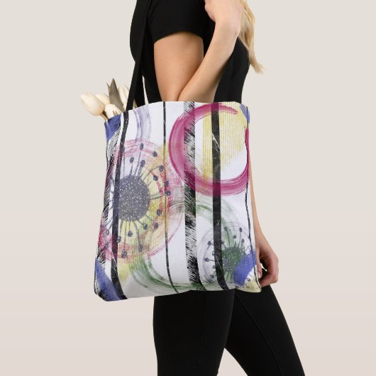 Kleurrijke cirkels tote bag (Dichtbij)