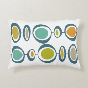 Kleurrijke cirkels turquoise groen midden eeuw decoratief kussen