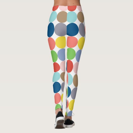 Kleurrijke cirkels van pastelkleur leggings (Achterkant)
