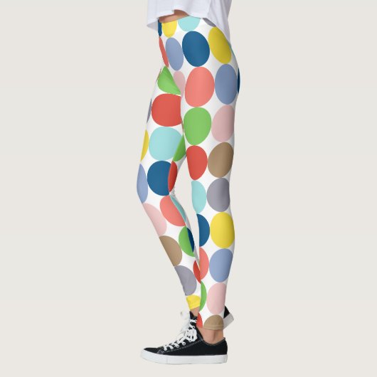 Kleurrijke cirkels van pastelkleur leggings (Links)