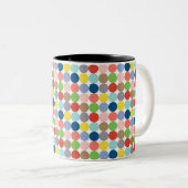 kleurrijke cirkels van pastelkleur... tweekleurige koffiemok (Voorkant rechts)