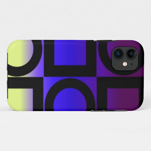 Kleurrijke cirkels vierkanten Case-Mate iPhone case (Achterkant (horizontaal))