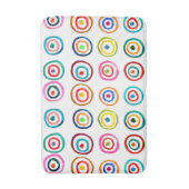 Kleurrijke cirkels witte eenvoudige regenboogschan badmat (Voorkant Verticaal)