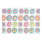 Kleurrijke cirkels witte eenvoudige regenboogschan kussensloop (Voorkant)