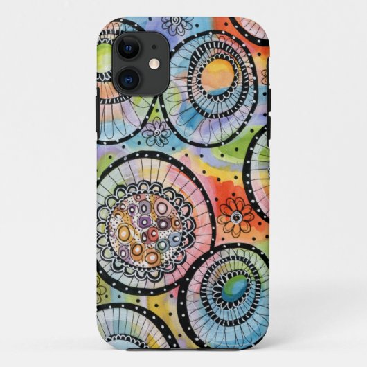 Kleurrijke cirkeltekening iPhone 11 Hoesje in fell (Achterkant)