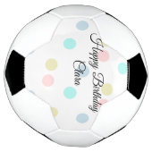 Kleurrijke cirkelvorm gelukkige verjaardag voeg na voetbal (Gedraaid)