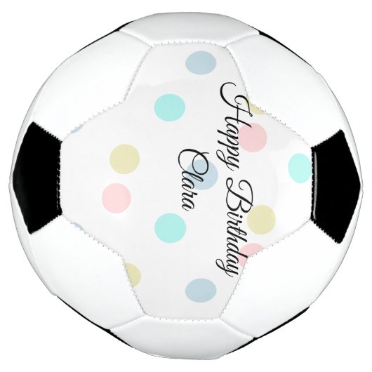 Kleurrijke cirkelvorm gelukkige verjaardag voeg na voetbal (Gedraaid)