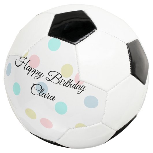 Kleurrijke cirkelvorm gelukkige verjaardag voeg na voetbal (Drie kwart)