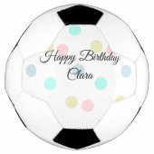 Kleurrijke cirkelvorm gelukkige verjaardag voeg na voetbal (Voorkant)