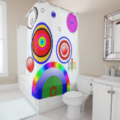kleurrijke cirkelvormige cirkels douchegordijn (In situ)