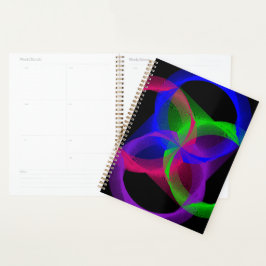 Kleurrijke Cirkelvormige Geometrische Mix Spiraal Planner