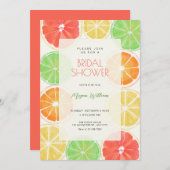 Kleurrijke citroen bruidsdouche kaart (Voorkant / Achterkant)