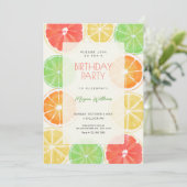 Kleurrijke citroen verjaardag kaart (Staand voorkant)