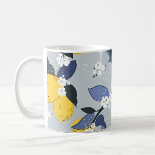 Kleurrijke citroenen: Citrus bloemmotief Koffiemok