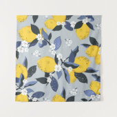 Kleurrijke citroenen: Citrus bloemmotief Wandkleed (Voorkant (horizontaal))