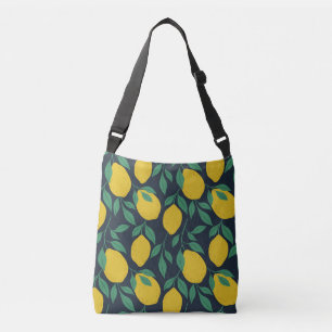 Kleurrijke citroenen: met de hand getekende levend crossbody tas