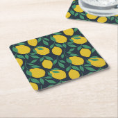 Kleurrijke citroenen: met de hand getekende levend kartonnen onderzetters (Schuin)