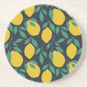 Kleurrijke citroenen: met de hand getekende levend zandsteen onderzetter