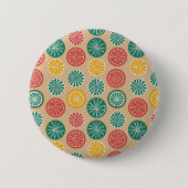 Kleurrijke citroenen ronde button 5,7 cm (Voorkant)