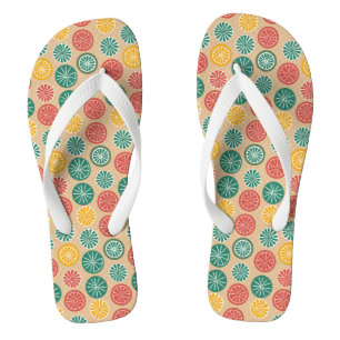 Kleurrijke citroenen teenslippers