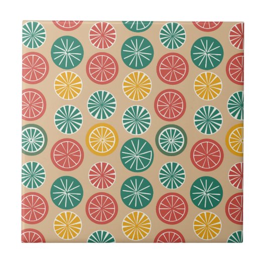 Kleurrijke citroenen tegeltje (Voorkant)