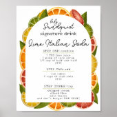 Kleurrijke Citrus Baby shower Signature Drink Sign Poster (Voorkant)
