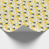 Kleurrijke citrus, citroenbloem patroon. cadeaupapier (Hoek)