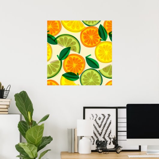 Kleurrijke citrus l Zomerfruit l Sinaasappel l Gee Poster (Thuiskantoor)