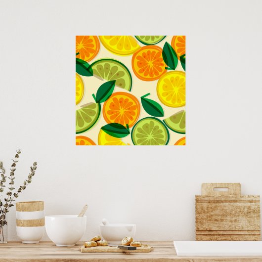 Kleurrijke citrus l Zomerfruit l Sinaasappel l Gee Poster (Keuken)