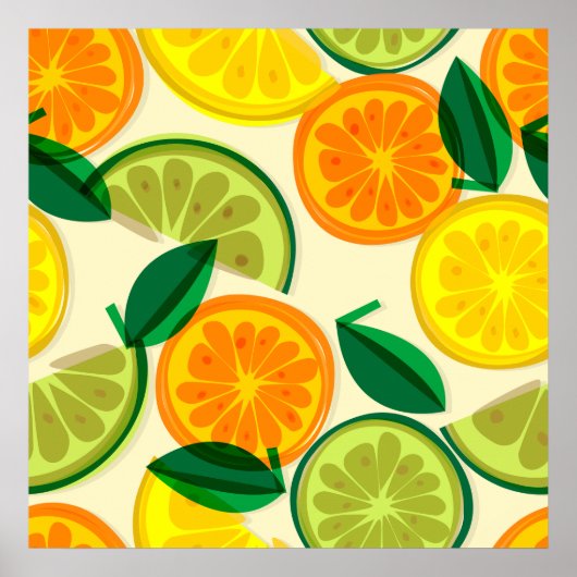 Kleurrijke citrus l Zomerfruit l Sinaasappel l Gee Poster (Voorkant)
