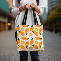 Kleurrijke Citrus Lemon en Daisy Floral Pattern