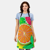 Kleurrijke Citrus Pop Art Schort (Gedragen)